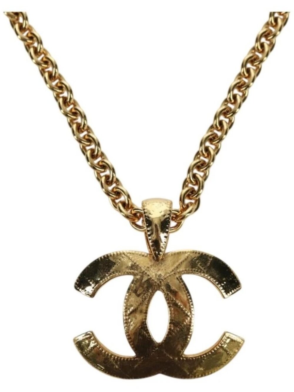 CHANEL CC Necklace metal Gold Tone CC Auth am11252SAM